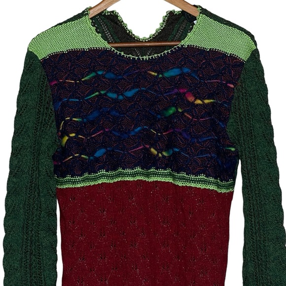 Christian Lacroix Vintage XL Wool Blend Funky Weave Sweater - Picture 2 of 9